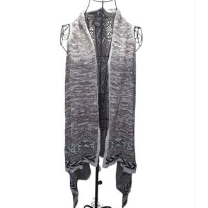 NWOT Carol Rose Black and White Open Front Cardigan